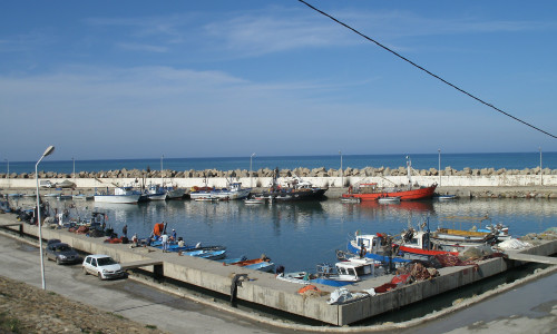 Travaux de dragage au port de pêche de Gouraya