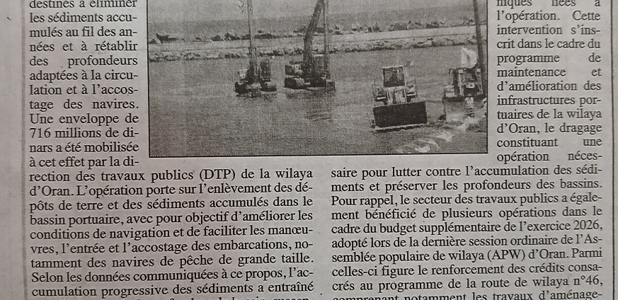 Une Opération de Dragage au port d'arzew